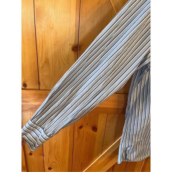 Tommy Hilfiger Button Up Shirt Mens Sz XXL 80's 2 Ply Fabric Blue White Striped - Picture 2 of 5